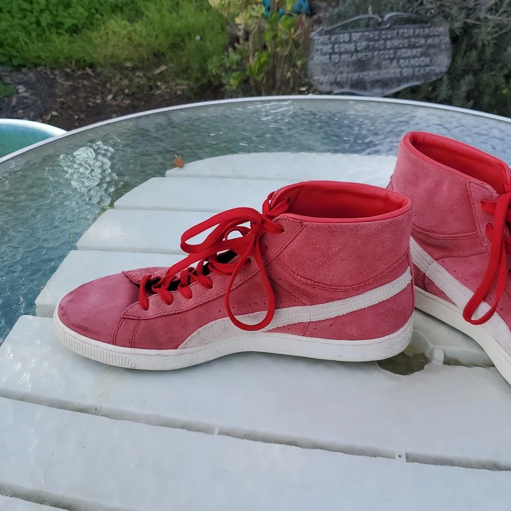 Puma Hi Tops Size US 12. Red With Gray And White. GPWC
